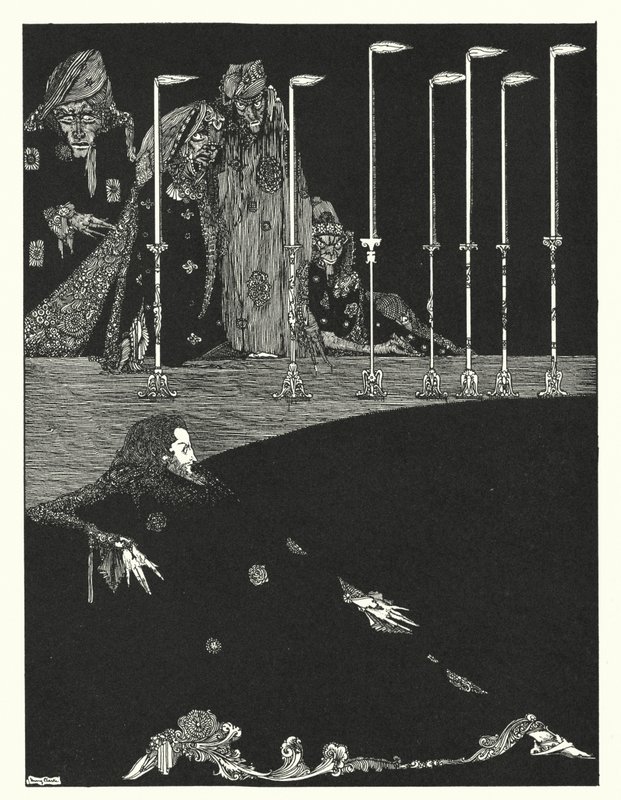 Edgar Allan Poe: The Pit and the Pendulum (litografi) af Harry Clarke
