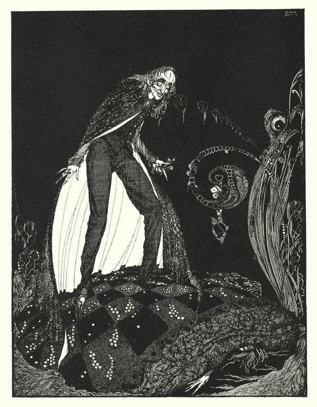 Edgar Allan Poe: Det fortællende hjerte (litografi) af Harry Clarke