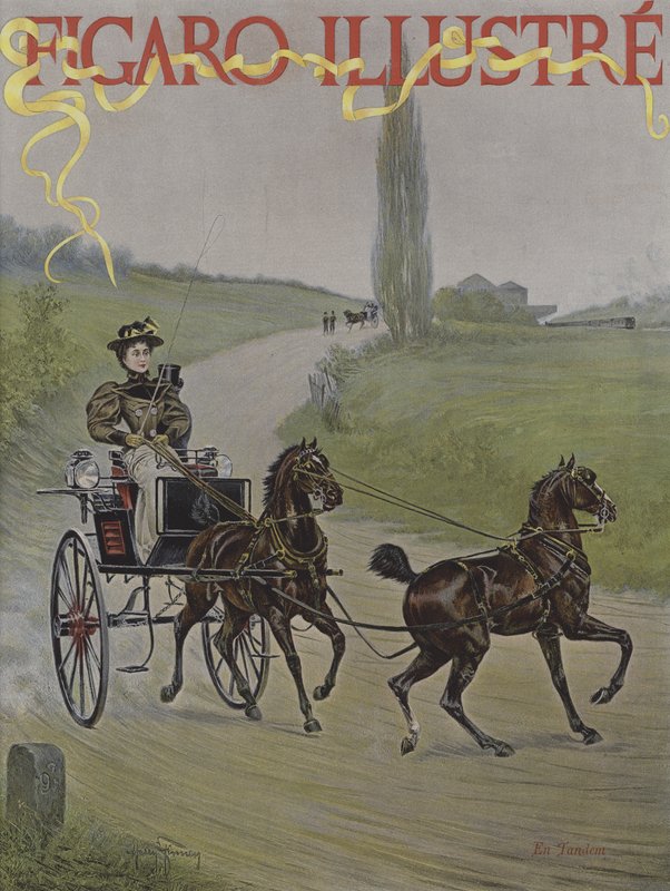 Tandem. Forside af Le Figaro Illustre, juni 1895 af Harry Finney