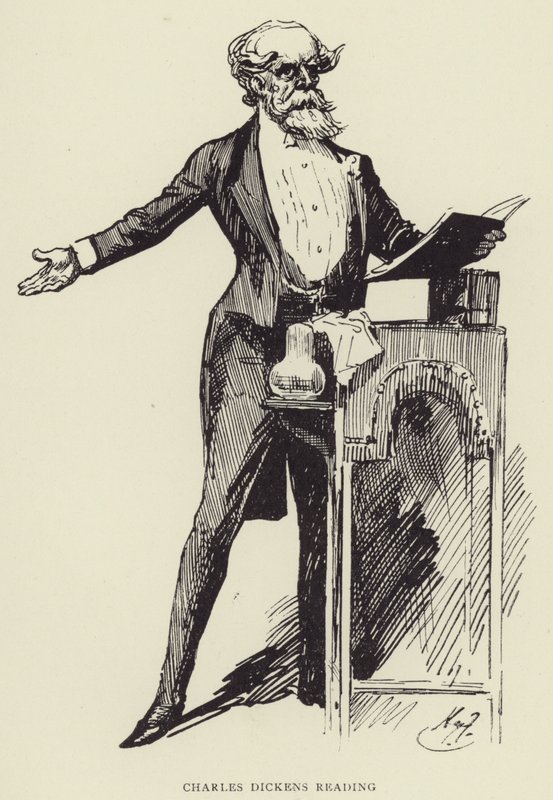 Charles Dickens læser af Harry Furniss