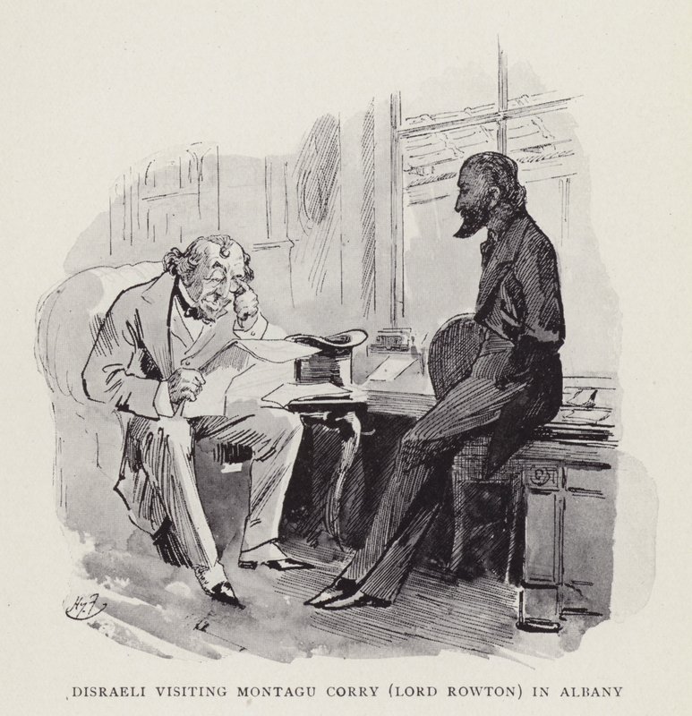 Disraeli besøger Montagu Corry (Lord Rowton) i Albany af Harry Furniss