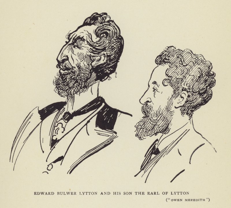 Edward Bulwer Lytton og hans søn jarlen af Lytton, Owen Meredith af Harry Furniss