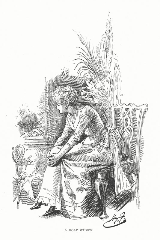 Golf: En golfenke (litho) af Harry Furniss