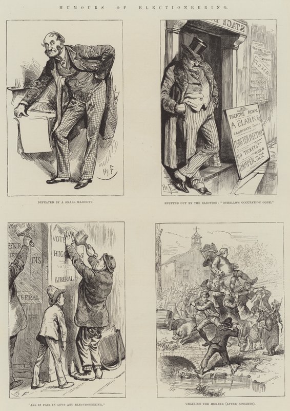 Humor om valgkamp af Harry Furniss