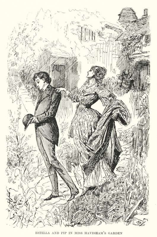 Illustration til store forventninger af Charles Dickens (litho) af Harry Furniss