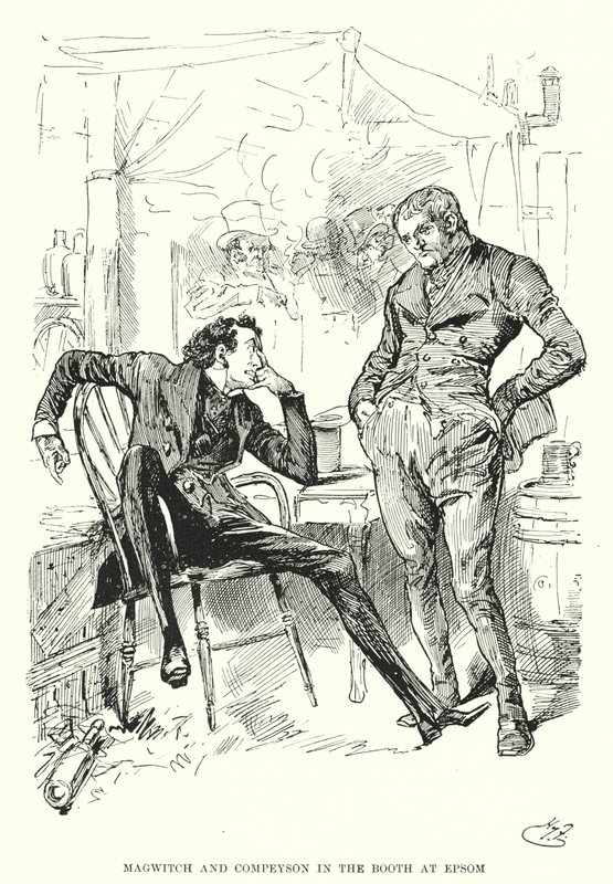 Illustration til store forventninger af Charles Dickens (litho) af Harry Furniss