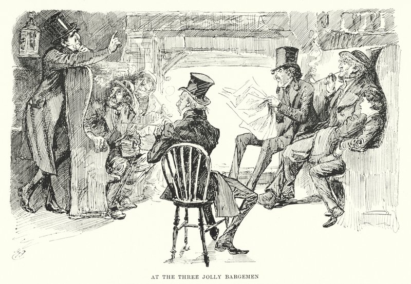 Illustration til store forventninger af Charles Dickens (litho) af Harry Furniss