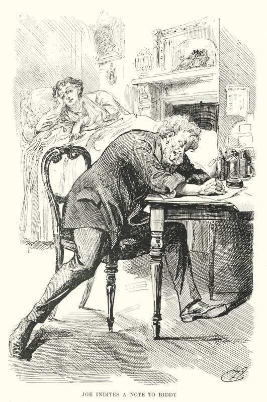 Illustration til store forventninger af Charles Dickens (litho) af Harry Furniss