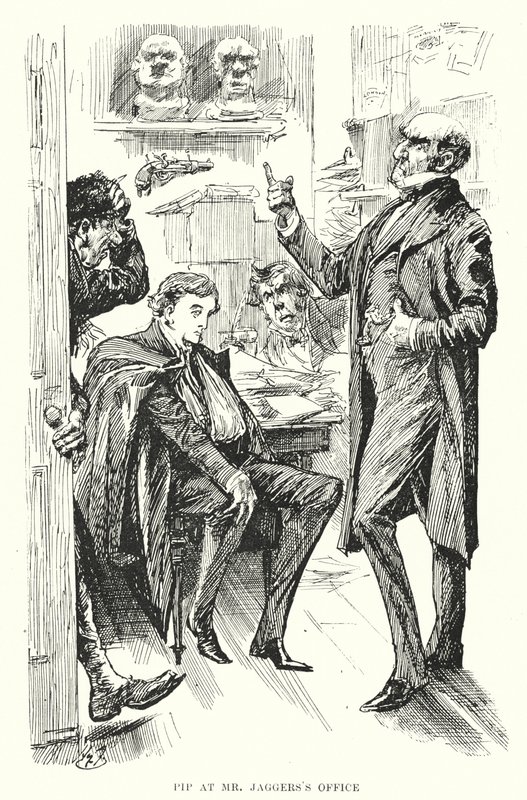 Illustration til store forventninger af Charles Dickens (litho) af Harry Furniss
