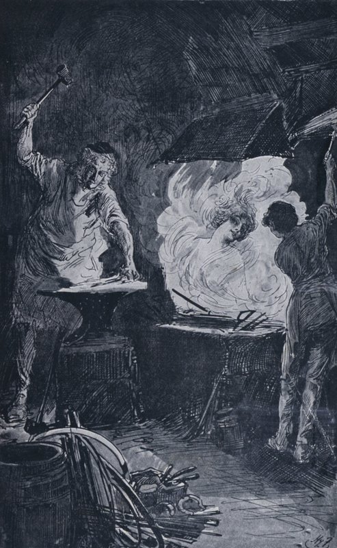 Illustration til store forventninger af Charles Dickens (litho) af Harry Furniss