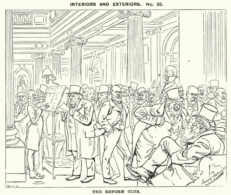 Punch tegnefilm: The Reform Club (gravering) af Harry Furniss