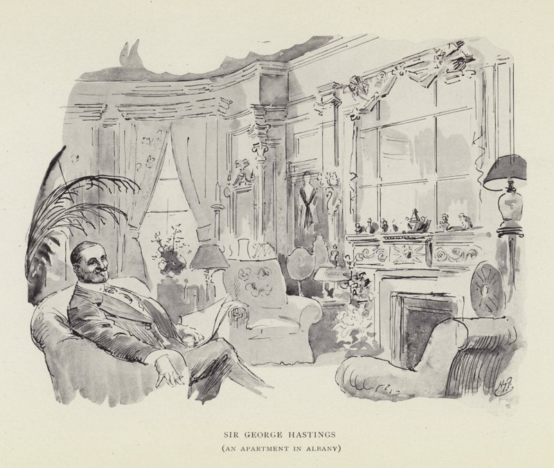 Sir George Hastings, en lejlighed i Albany af Harry Furniss