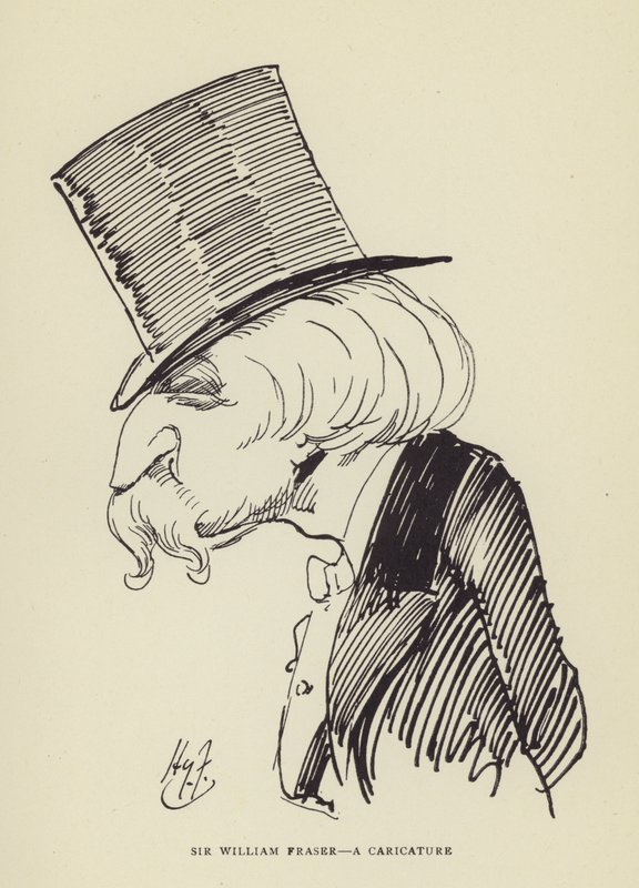 Sir William Fraser, en karikatur af Harry Furniss