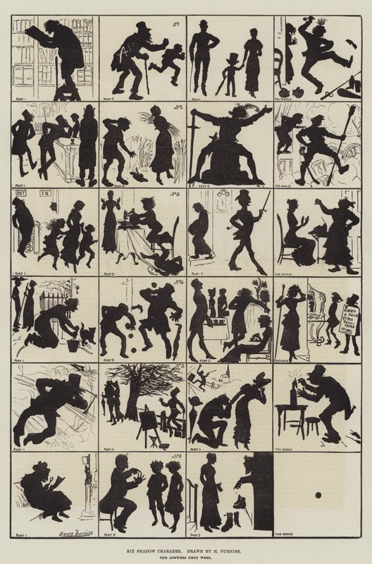 Seks Shadow Charades af Harry Furniss