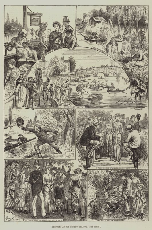 Skitser ved Henley Regatta af Harry Furniss