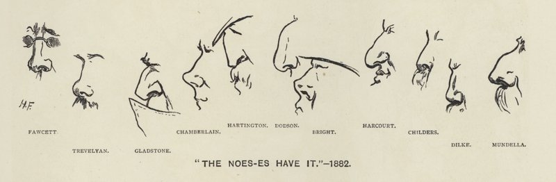 Noes-erne (dvs. politikernes næser) har det - 1883 (litho) af Harry Furniss