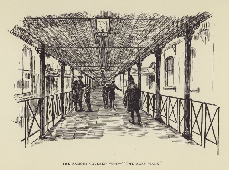 Den berømte overdækkede vej, The Rope Walk af Harry Furniss