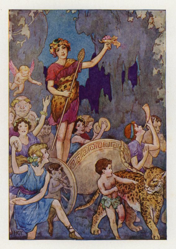 Bacchus (farvelitografi) af Harry George Theaker