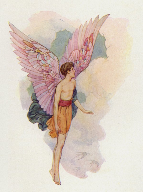 Ikaros (farvelitografi) af Harry George Theaker