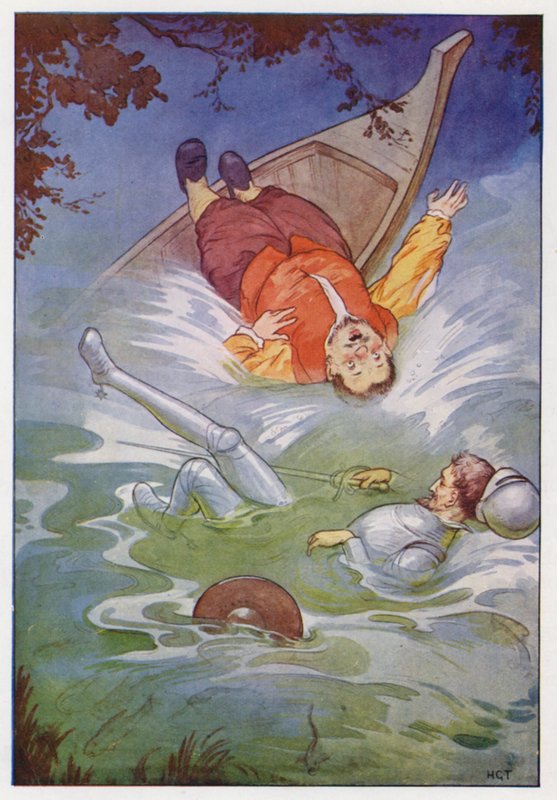 Illustration til Don Quijote (farvelitografi) af Harry George Theaker