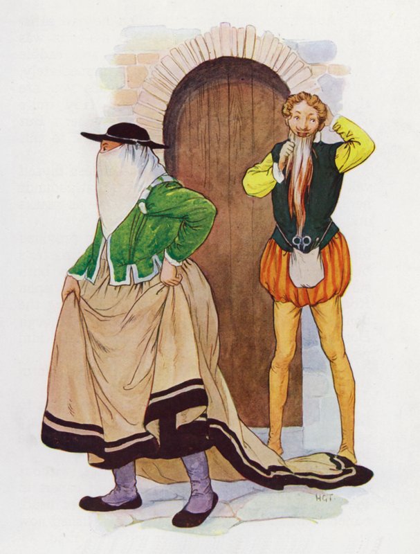 Illustration til Don Quijote (farvelitografi) af Harry George Theaker