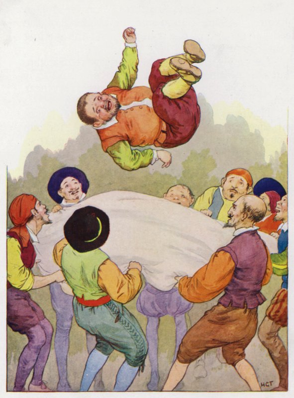 Illustration til Don Quijote (farvelitografi) af Harry George Theaker