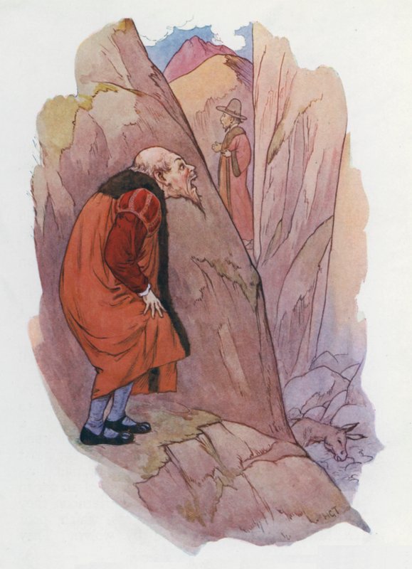 Illustration til Don Quijote (farvelitografi) af Harry George Theaker