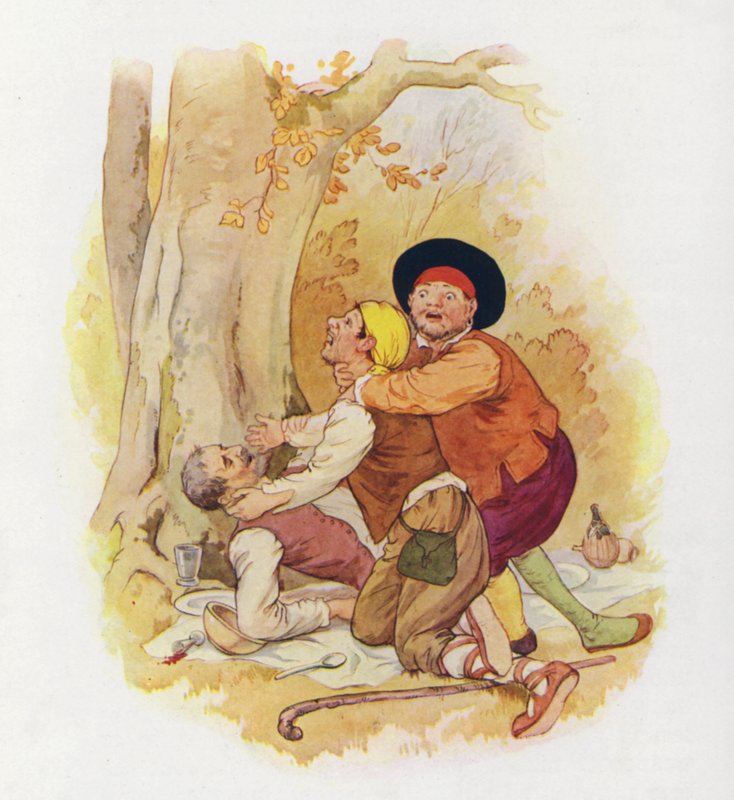 Illustration til Don Quijote (farvelitografi) af Harry George Theaker