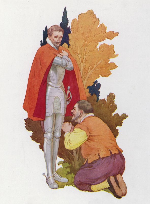 Illustration til Don Quijote (farvelitografi) af Harry George Theaker