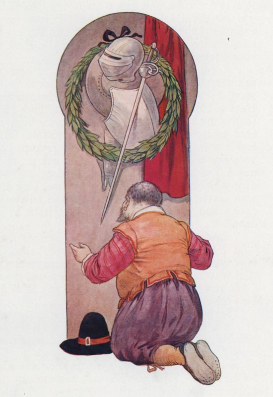 Illustration til Don Quijote (farvelitografi) af Harry George Theaker
