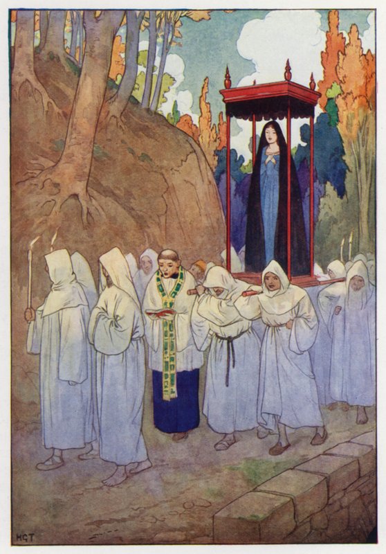 Illustration til Don Quijote (farvelitografi) af Harry George Theaker