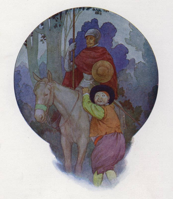 Illustration til Don Quijote (farvelitografi) af Harry George Theaker