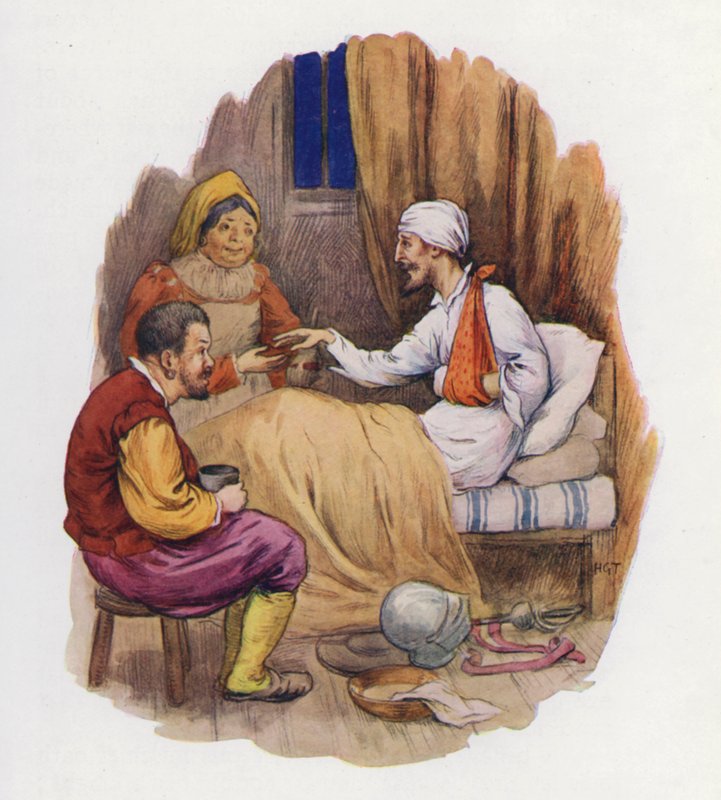 Illustration til Don Quijote (farvelitografi) af Harry George Theaker
