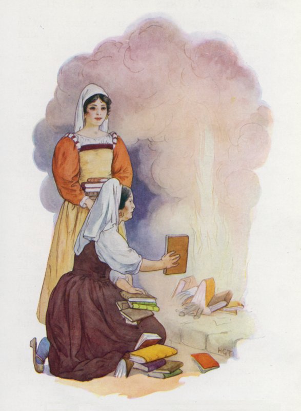 Illustration til Don Quijote (farvelitografi) af Harry George Theaker