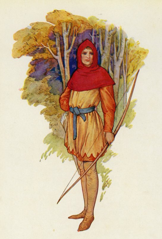 Robin var en eventyrlysten type selv i sin ungdom (farvelitografi) af Harry George Theaker