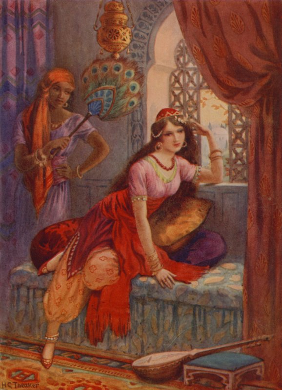 Sindbads brud (farvelitografi) af Harry George Theaker