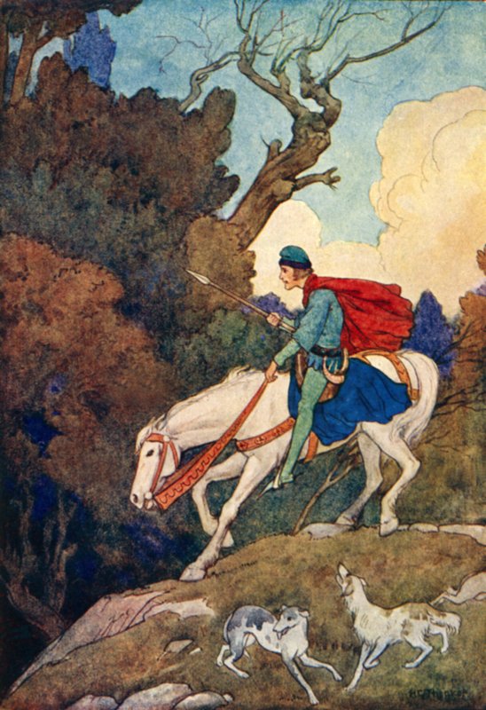 Den fortryllede skov (farvelitografi) af Harry George Theaker