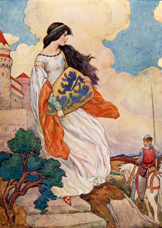 Prinsesse Iseult med Sir Tristram af Lyonesse