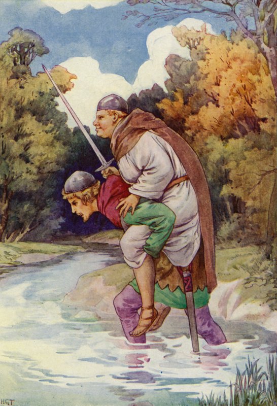 Munken fik ham til at grynte med sin store vægt (farvelitografi) af Harry George Theaker