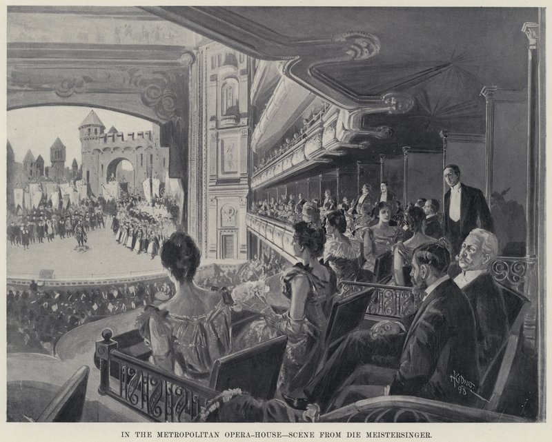 I Metropolitan Opera-House, scene fra Die Meistersinger (litho) af Harry Grant Dart