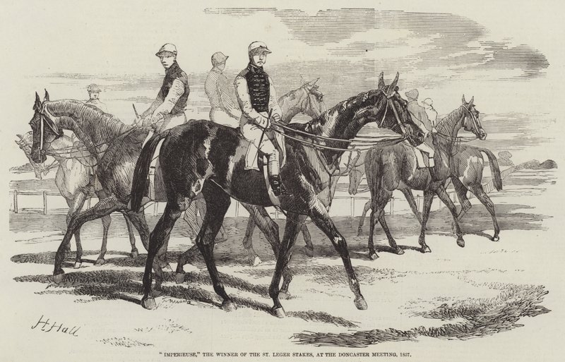 Imperieuse, vinderen af St Leger Stakes, ved Doncaster-mødet, 1857 af Harry Hall