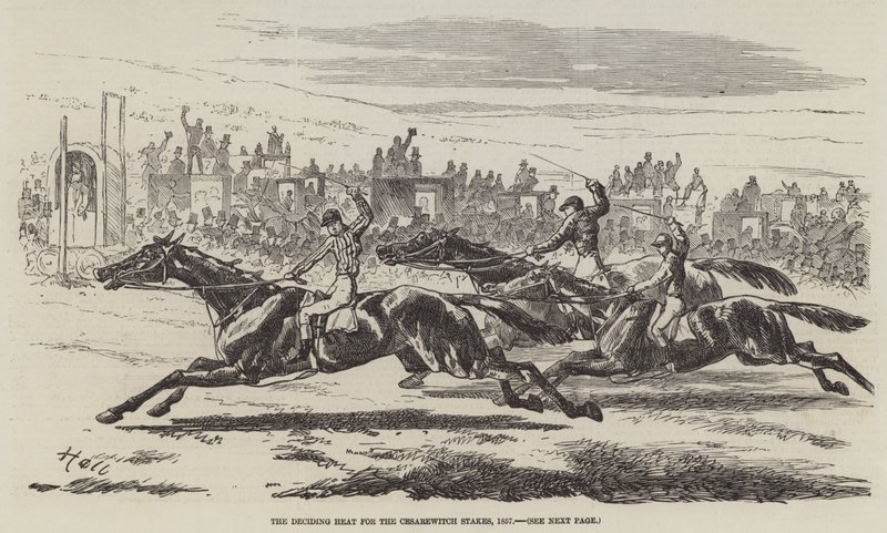 The Deciding Heat for Cesarewitch Stakes, 1857 af Harry Hall