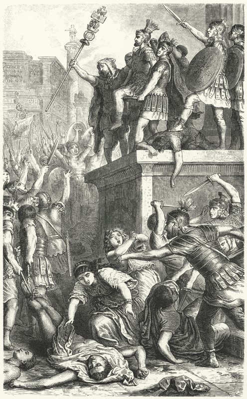 Opstand fra prætorianergarden i det antikke Rom af Heinrich Leutemann