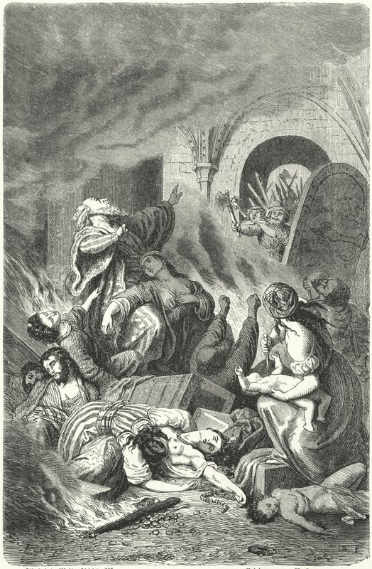 Massakre på jøderne i York af Heinrich Leutemann
