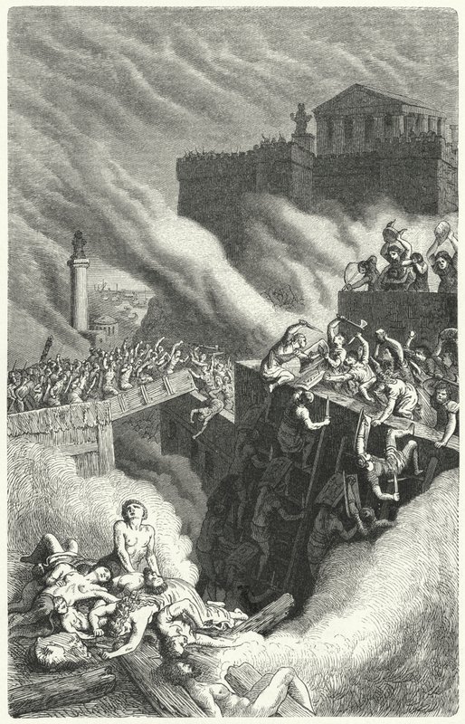 Stormning af Byrsa og ødelæggelsen af Kartago af Heinrich Leutemann