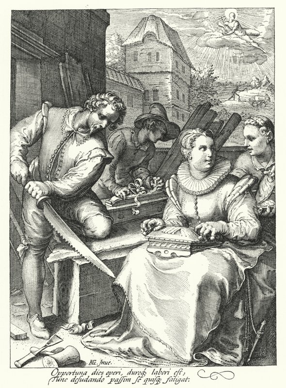 middag (gravering) af Hendrik (after) Goltzius