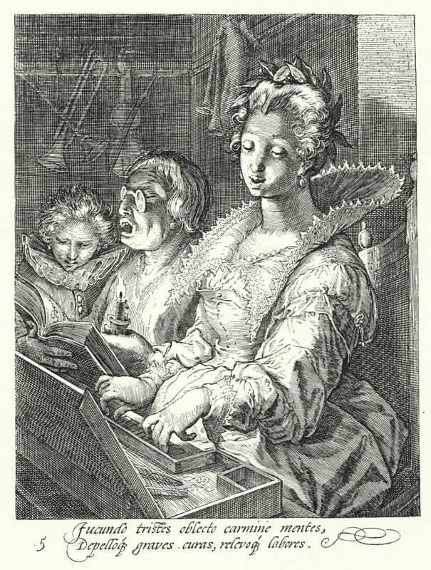 Musik (gravering) af Hendrik (after) Goltzius