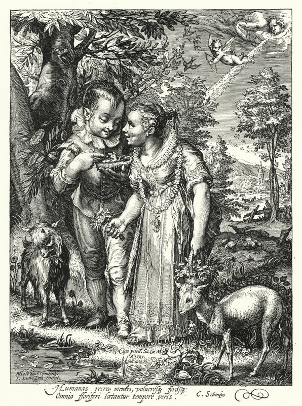 Fjeder (gravering) af Hendrik (after) Goltzius
