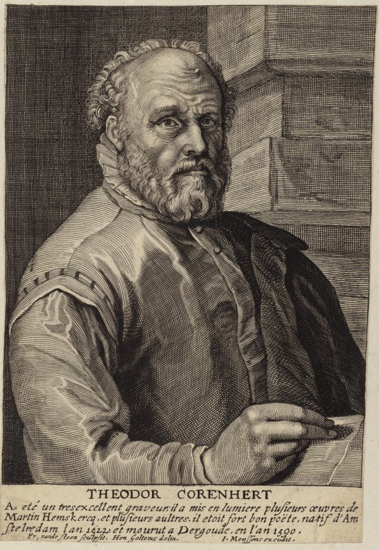 Portræt af Theodore Cornhert af Hendrik Goltzius