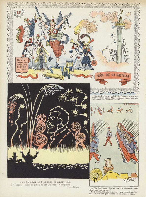 Bastilledagen. Illustration til Le Rire af Henri Avelot